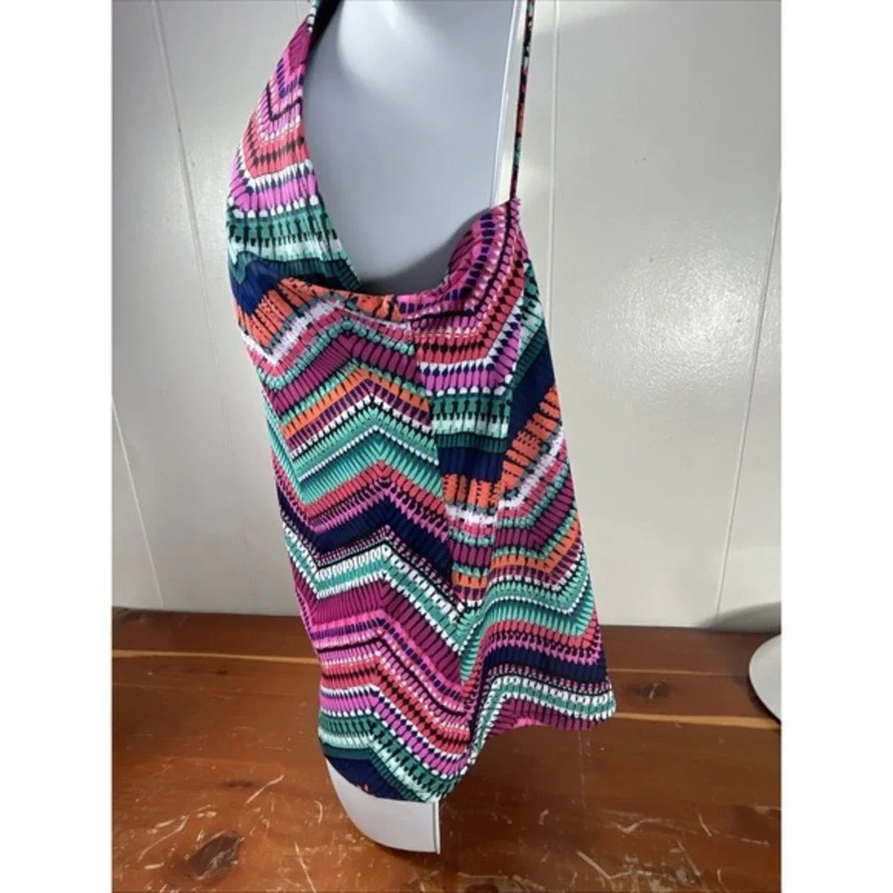 NWT AMERICAN BEACH  Geometric boho PADDED Tankini Top 12‎ beach pool